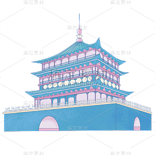 中国风-传统建筑元素插画7