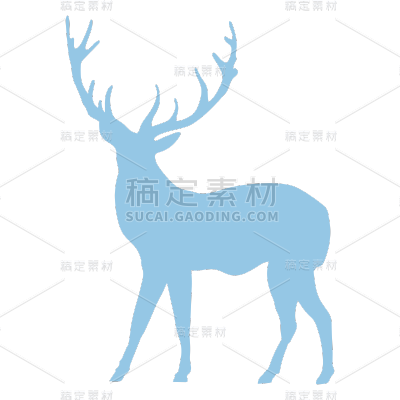 扁平-矢量动物剪影-SVG-麋鹿
