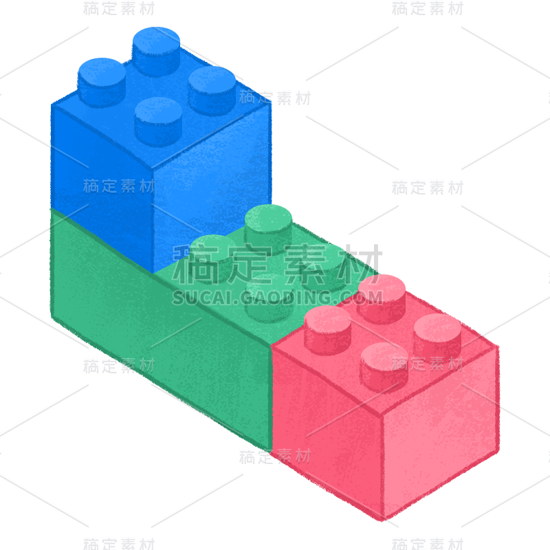 手绘-学习用品-积木