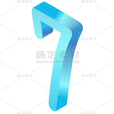 2.5D-科技风蓝色立体数字贴纸-7