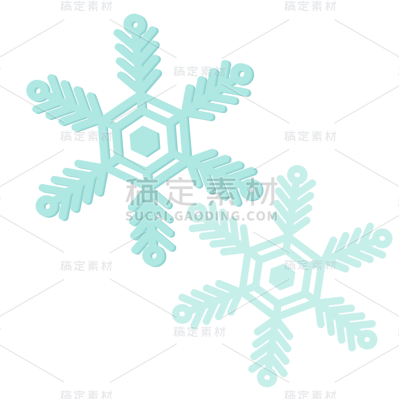 矢量圣诞节冬天氛围贴纸-雪花