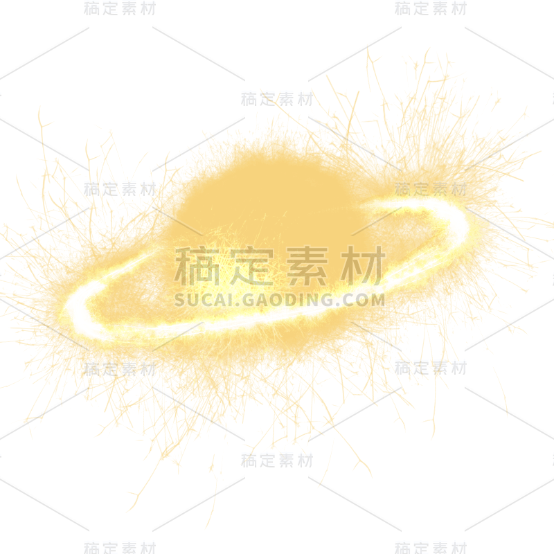 金色烟花装饰元素贴纸-星球