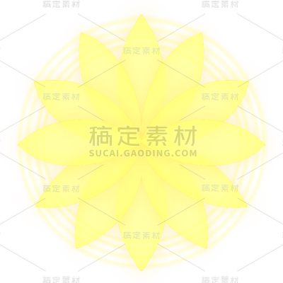 手绘插画-锦鲤光环元素