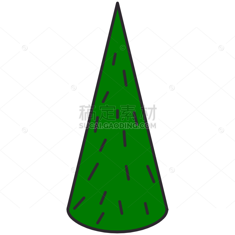 Green Coned Tree Sticker