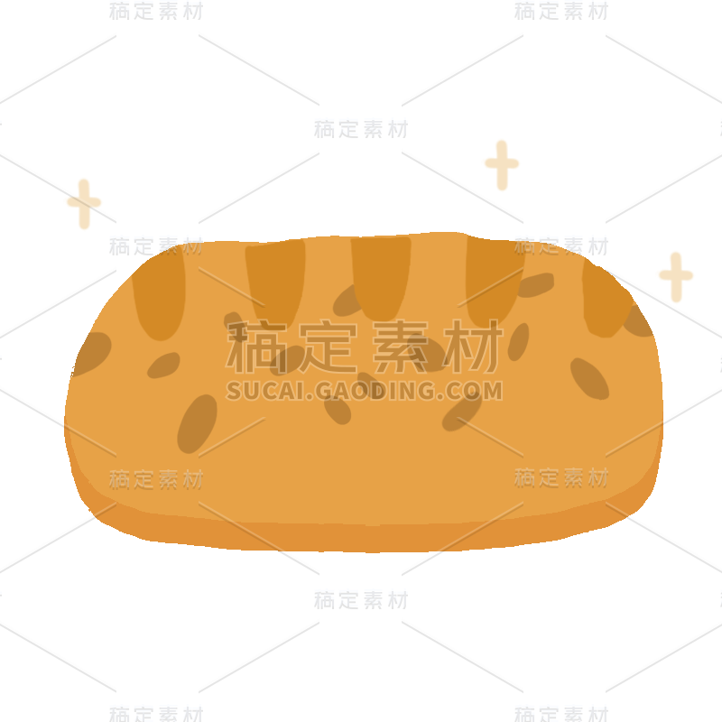 手绘-情侣烹饪美食贴纸-面包