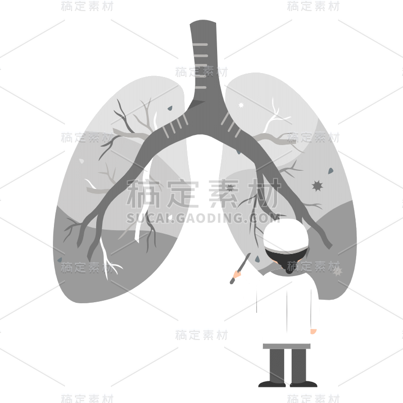 手绘-医生看病场景贴纸元素