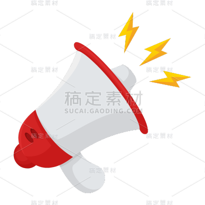 手绘-电商元素促销素材贴纸-喇叭