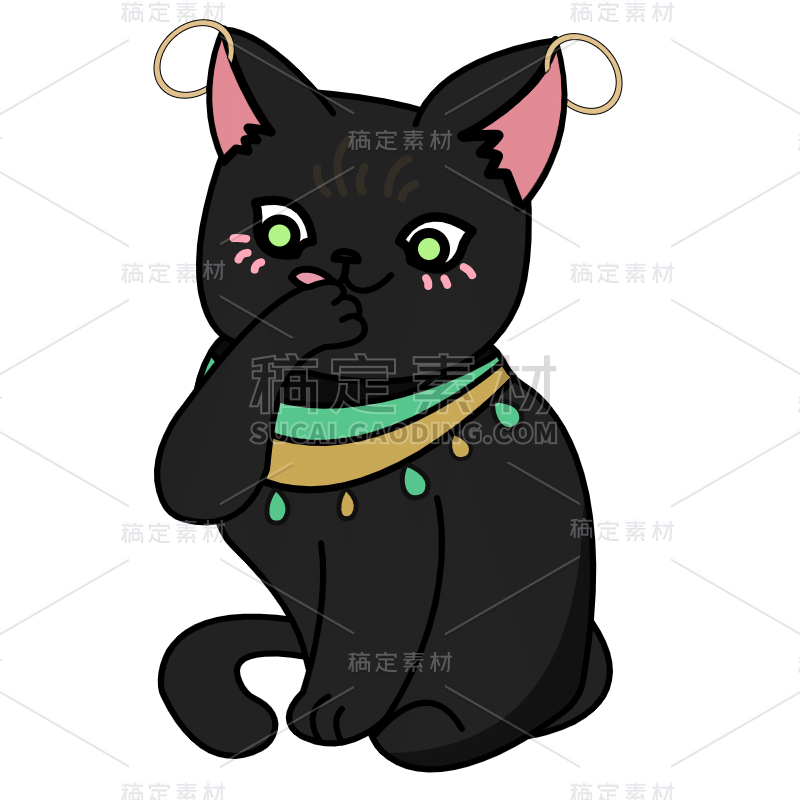 SVG-扁平可爱猫咪头贴纸