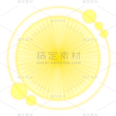 手绘插画-锦鲤光环元素