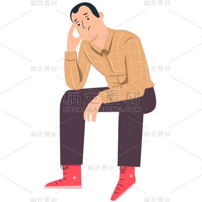 头疼难受感冒的男子