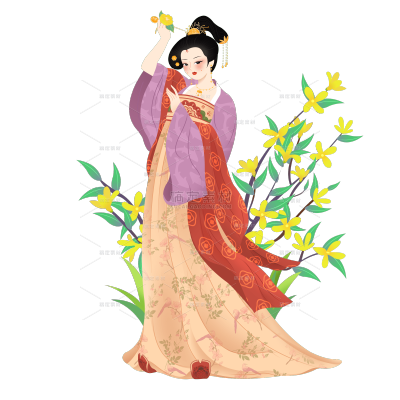 中国风人物插画-古风美女