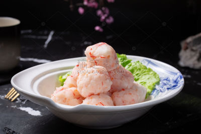 美食系列写实火锅食材虾丸