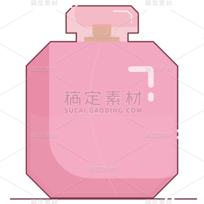 美容美妆行业icon多色扁平-香水