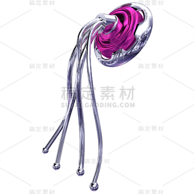 酷炫C4D立体赛博朋克贴纸