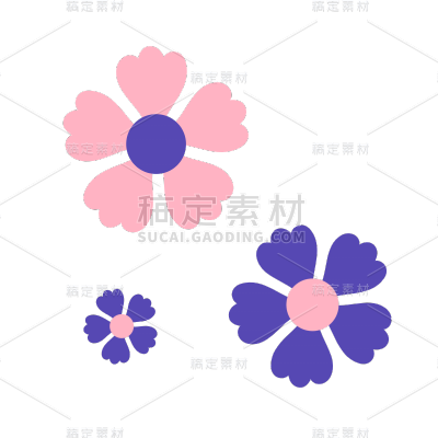 扁平-简约花朵植物元素贴纸7