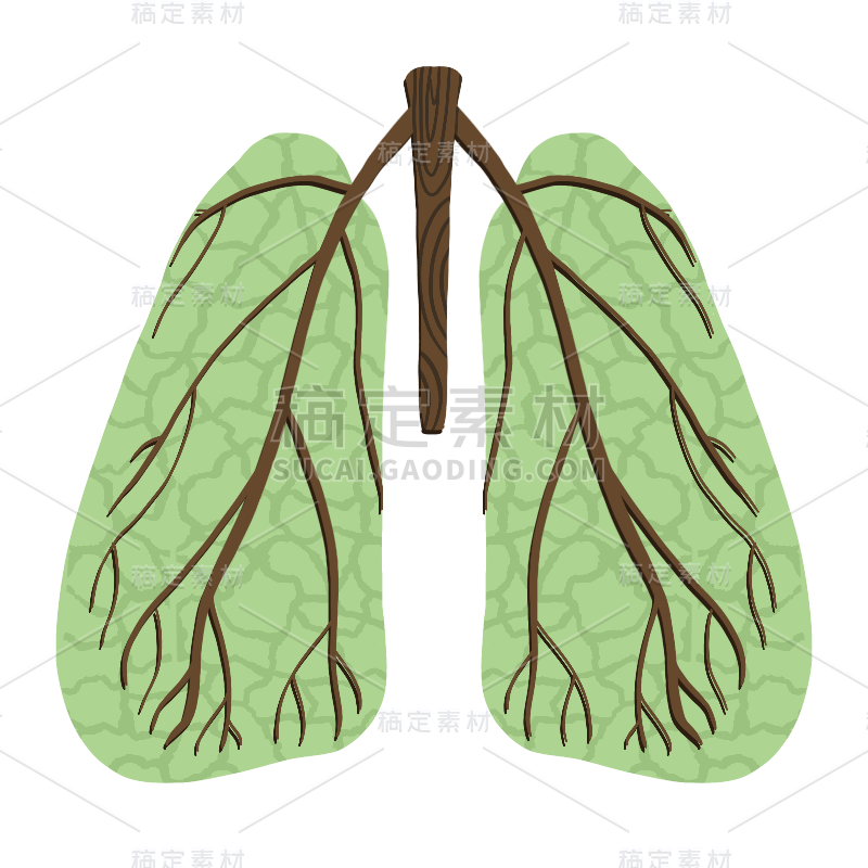 卡通风肺部医疗元素贴纸2