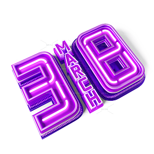 3D紫色发光38妇女节艺术字节日元素