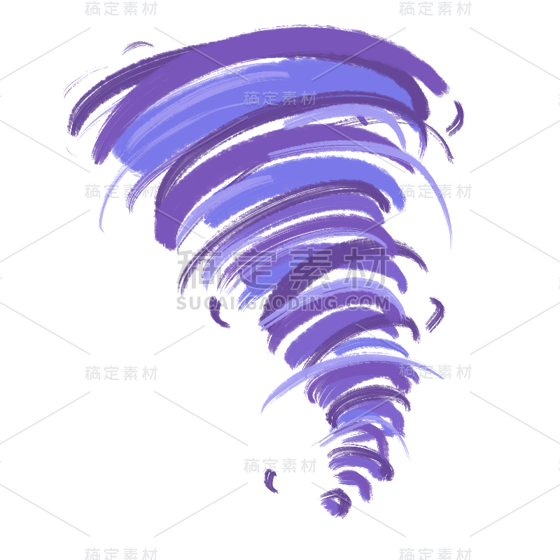 手绘-龙卷风天气元素贴纸4