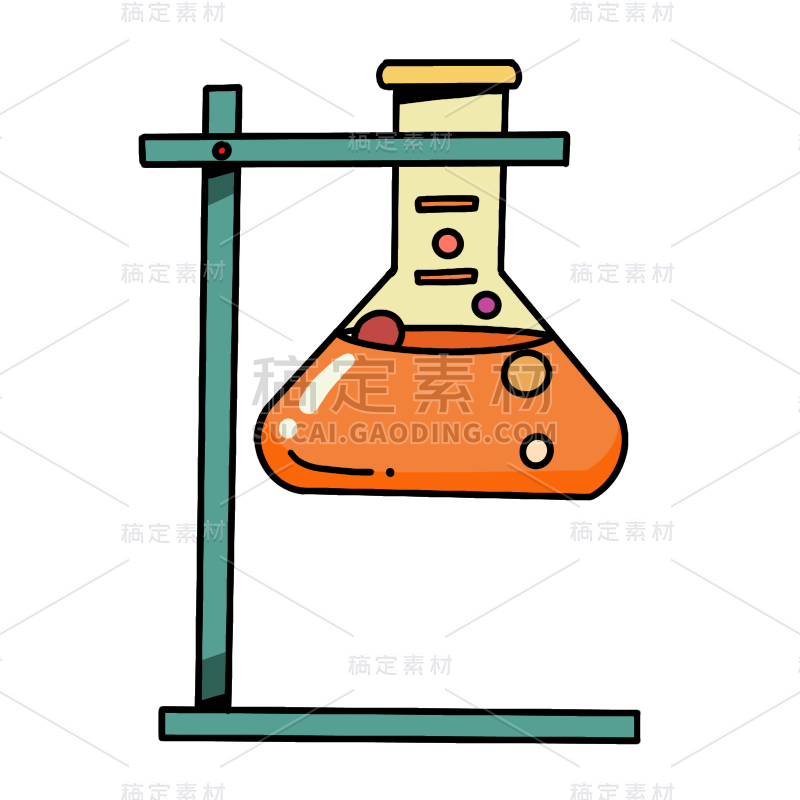 手绘-初高中课程辅导主题-锥形瓶