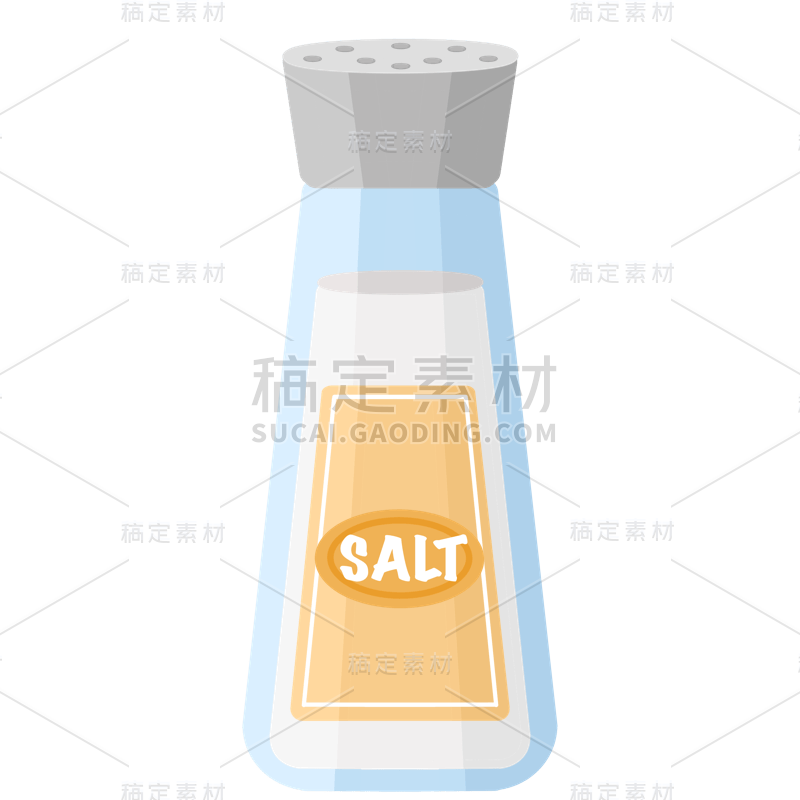 扁平-调味料美食元素贴纸-盐