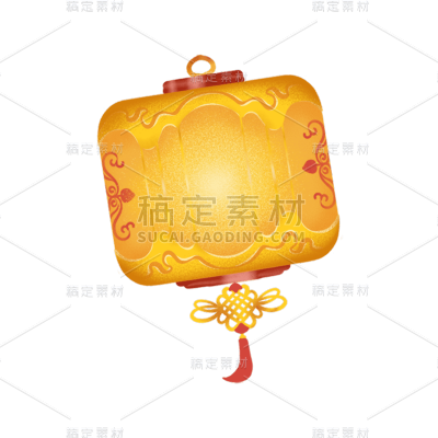 喜庆黄色灯笼新年元素
