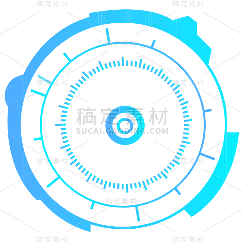 扁平科技风光圈光环装饰贴纸3