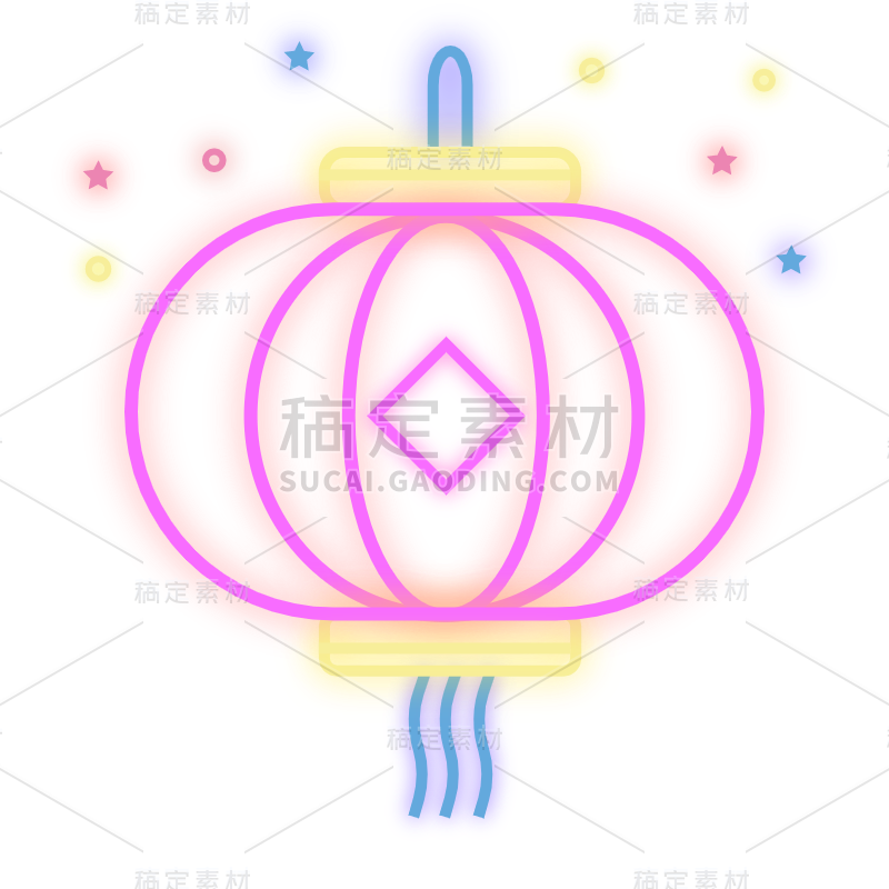 生活装饰类霓虹灯贴纸-灯笼