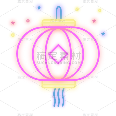 生活装饰类霓虹灯贴纸-灯笼