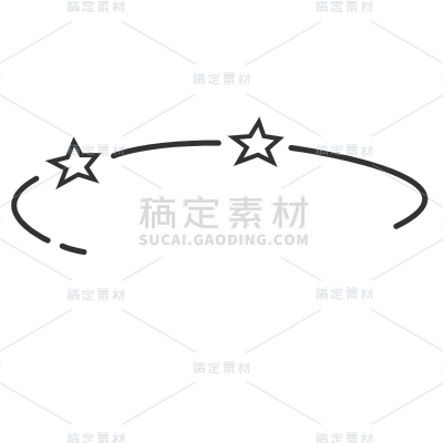 手绘-卡通粗线条贴纸SVG-光环