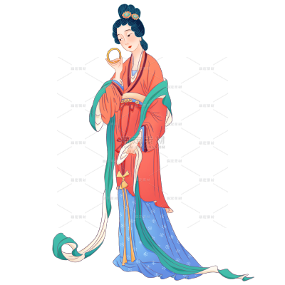 高质量插画-国潮细线白描