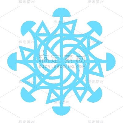 ICON-矢量蓝色雪花图标16