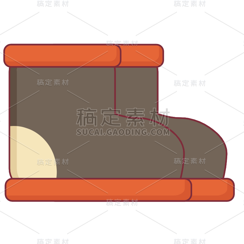 矢量冬天氛围贴纸-鞋