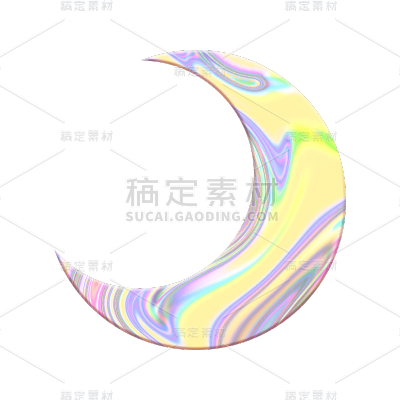 手绘-镭射潮酷主题-月亮