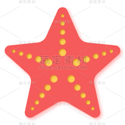 扁平-剪纸风海洋元素-SVG-海星