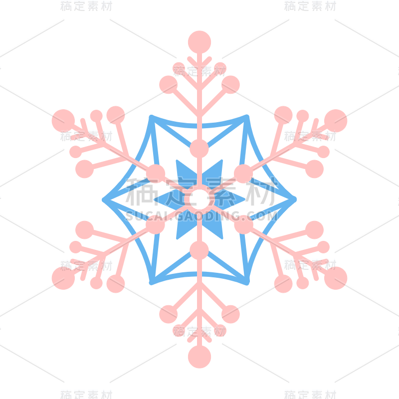 矢量雪花冬天氛围贴纸