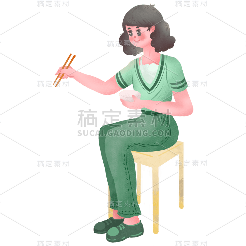 手绘肌理-同学聚会狂欢人物插画8