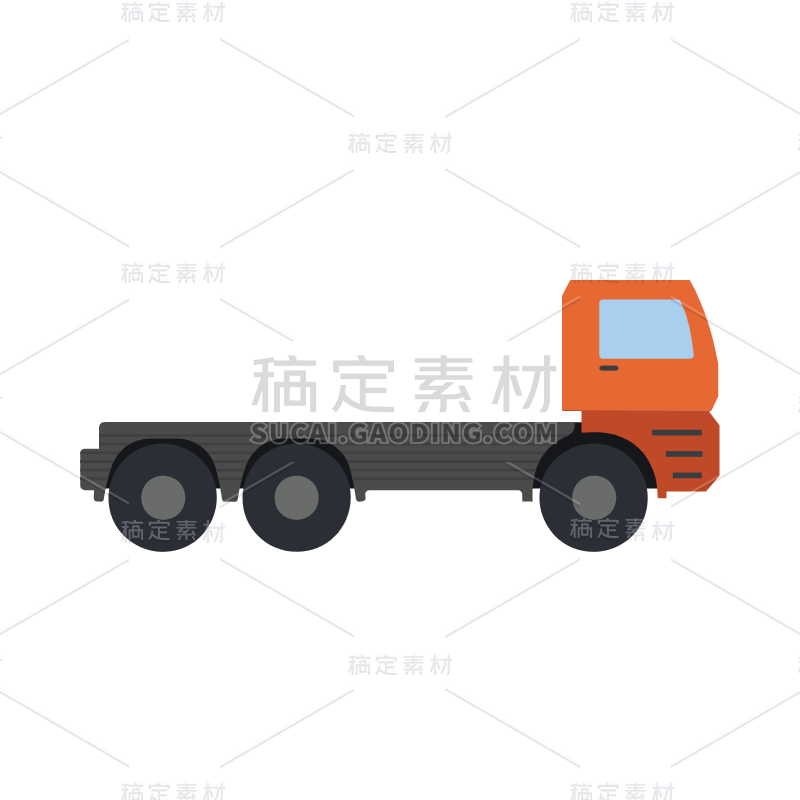 矢量风-扁平素材-货车