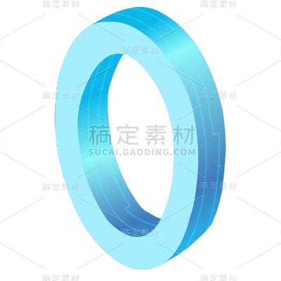 2.5D-科技风蓝色立体数字贴纸-0