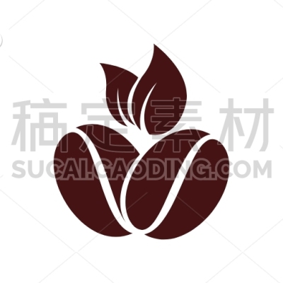 two coffee beans leaf