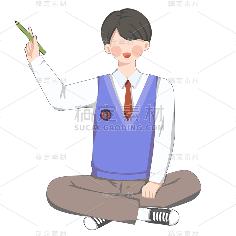 教育培训插画贴纸-男孩