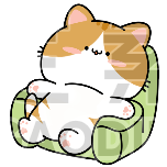沙发小猫可爱手绘动态贴纸