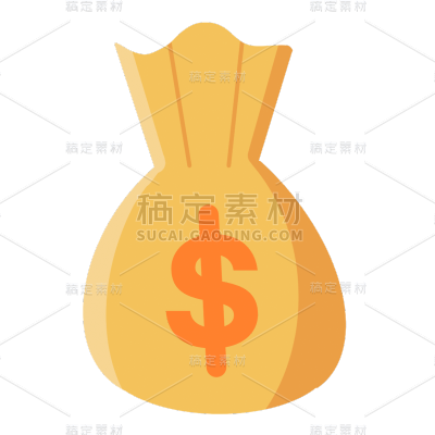 扁平风-金融元素-钱袋