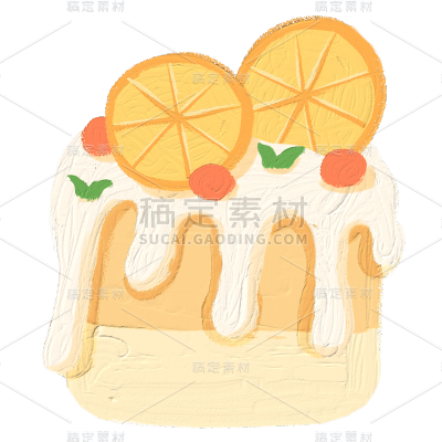 手绘-奶油蛋糕美食元素贴纸6