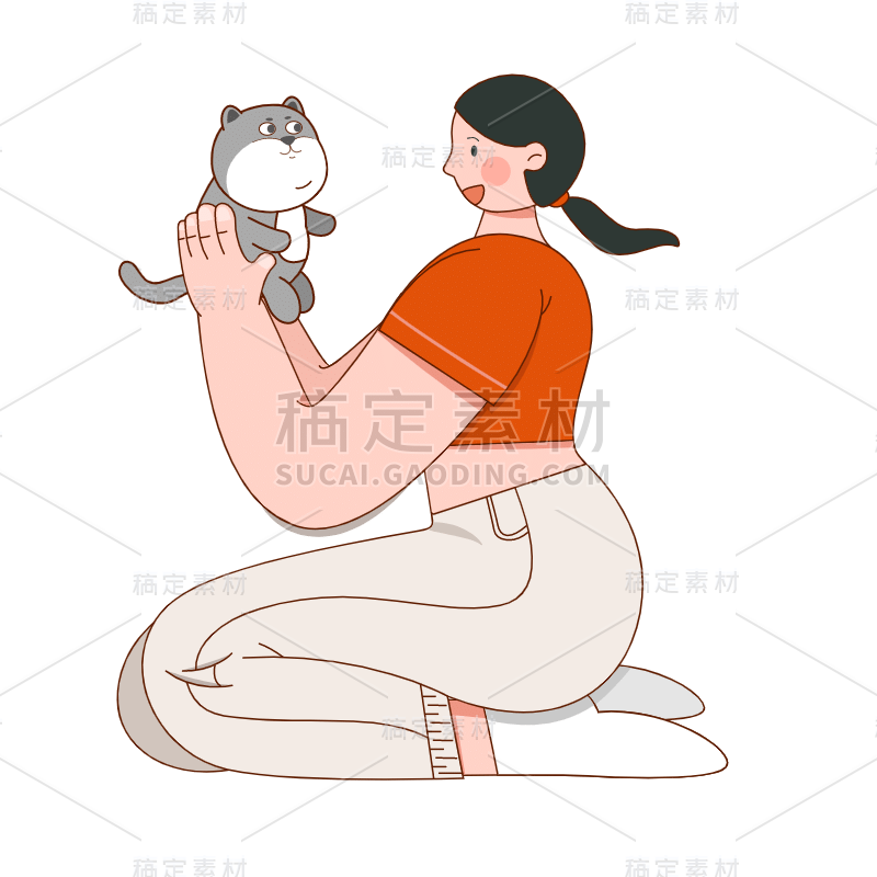 SVG-潮流人物描边元素贴纸