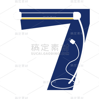 手绘-卡通扁平风创意数字组合-7