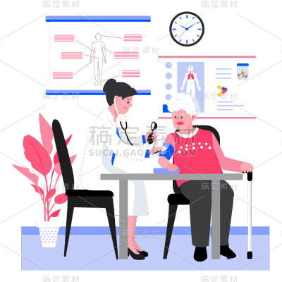 SVG-体检人物元素-量血压