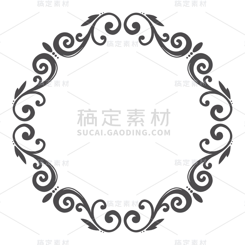 手绘-西方复古纹饰贴纸SVG-10