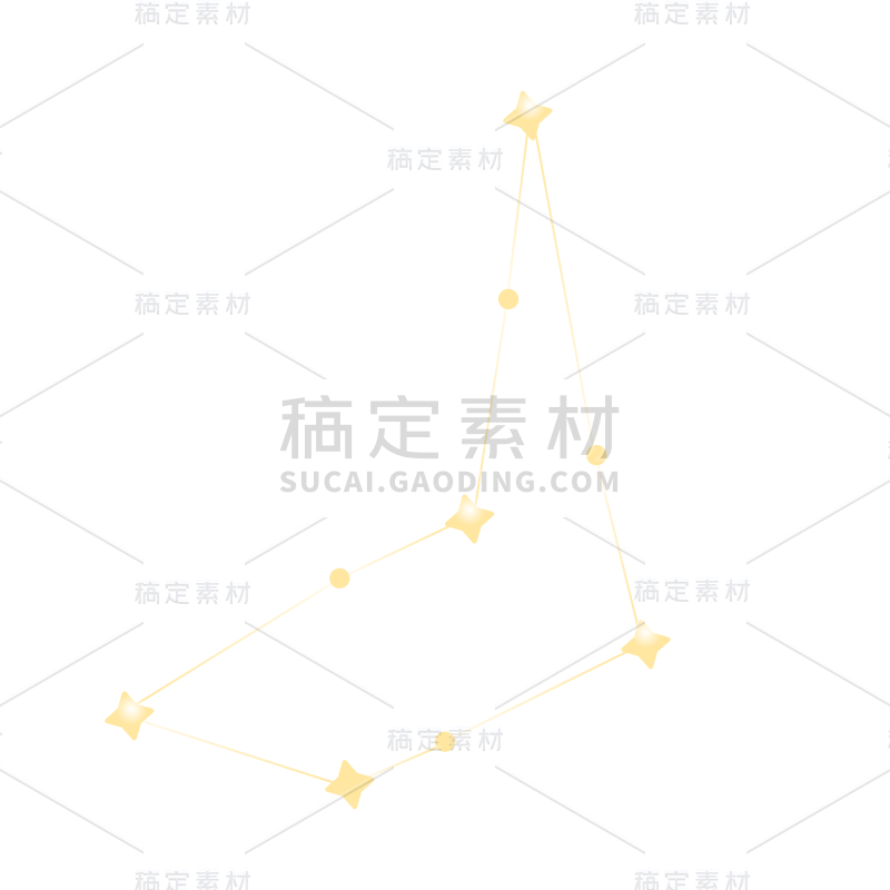 手绘-十二星座天文贴纸-SVG-摩羯座