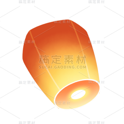 孔明灯中秋节中国风元素贴纸