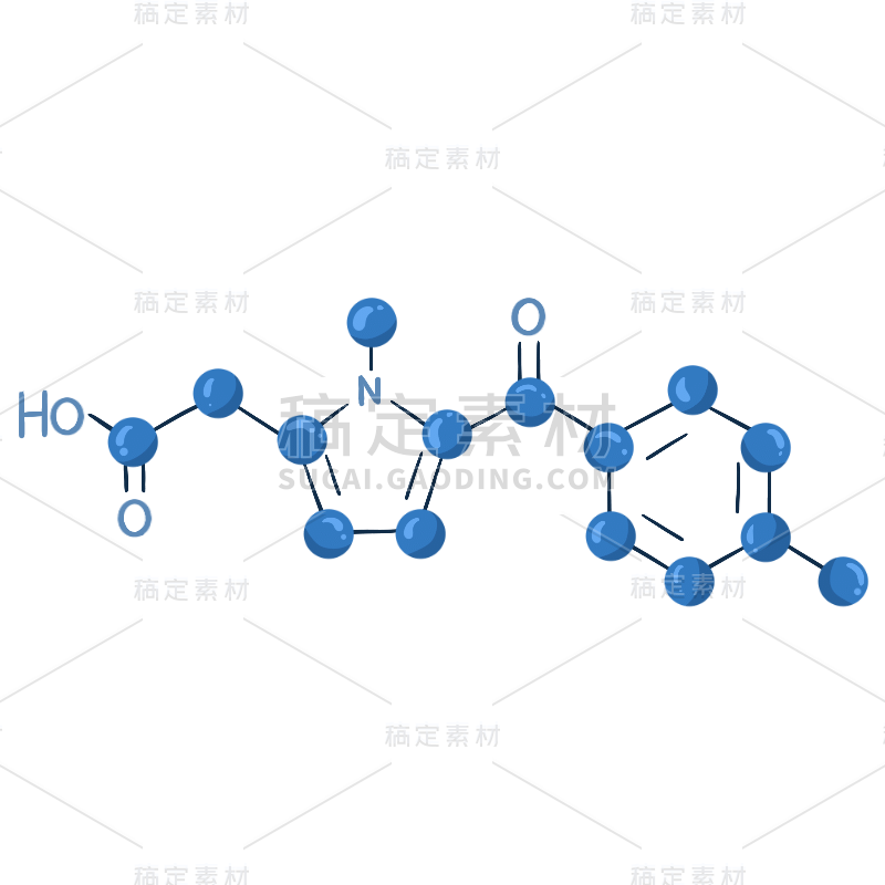 手绘-初高中课程辅导贴纸-分子结构